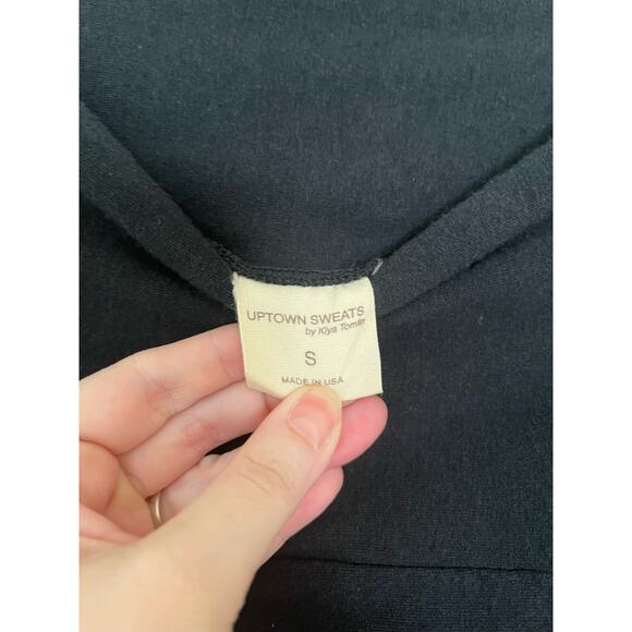 Uptown Sweats by Kiya Tomlin Black Bamboo Blend Short Sleeve Dress Size Small - Picture 6 of 8